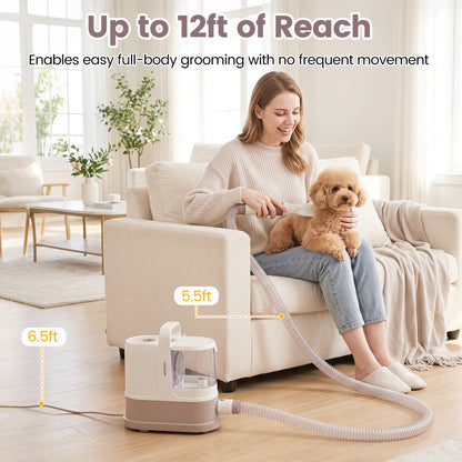 Kit de toilette pour chien à aspiration 9-en-1, 3 modes d'aspiration