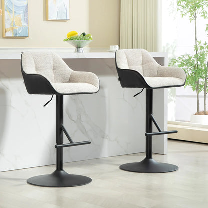 Swivel Counter Height Barstools Set of 2, Adjustable Height, Light Grey Bar Stools at Gallery Canada