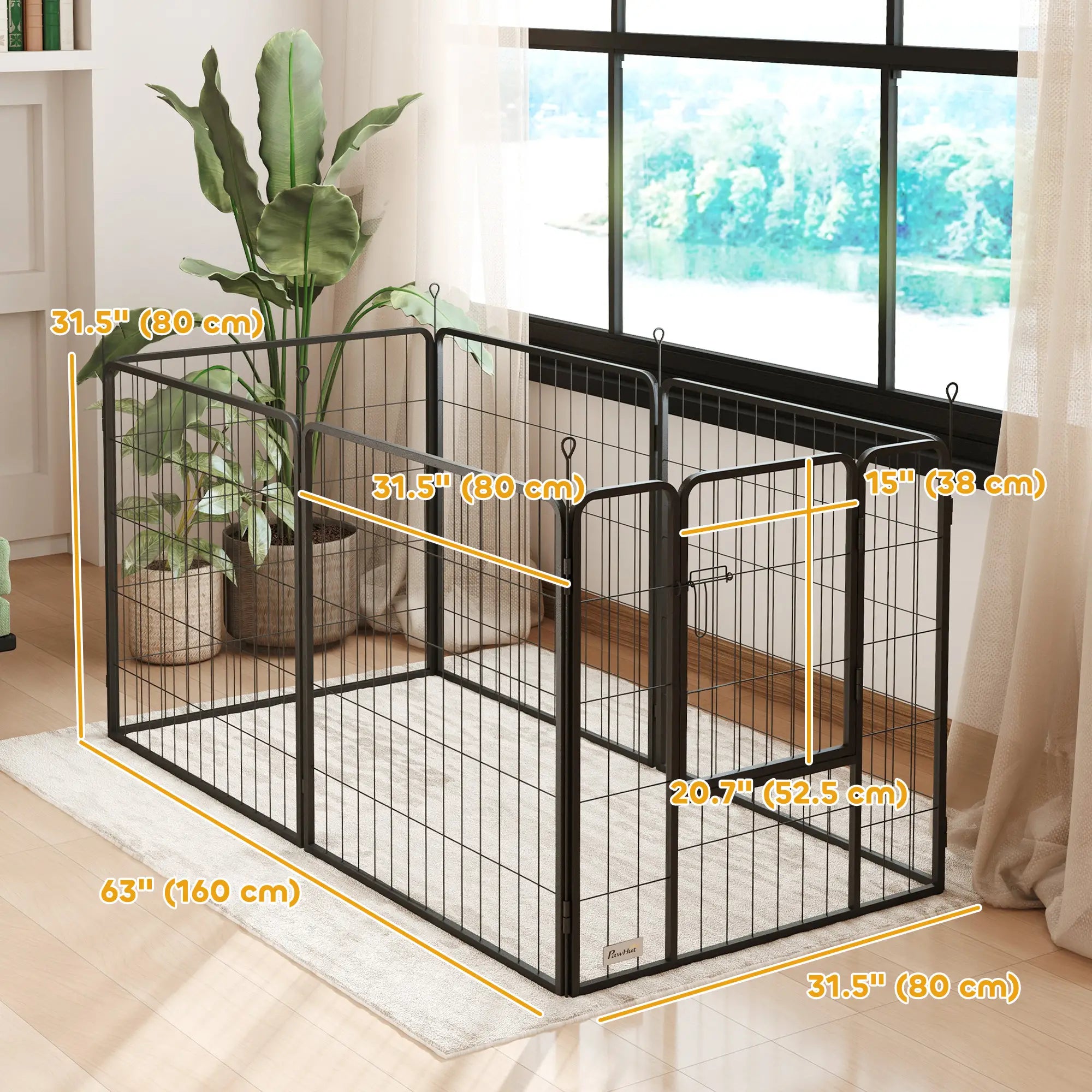 Heavy Duty Dog Playpen, 6 Panels, 31.5