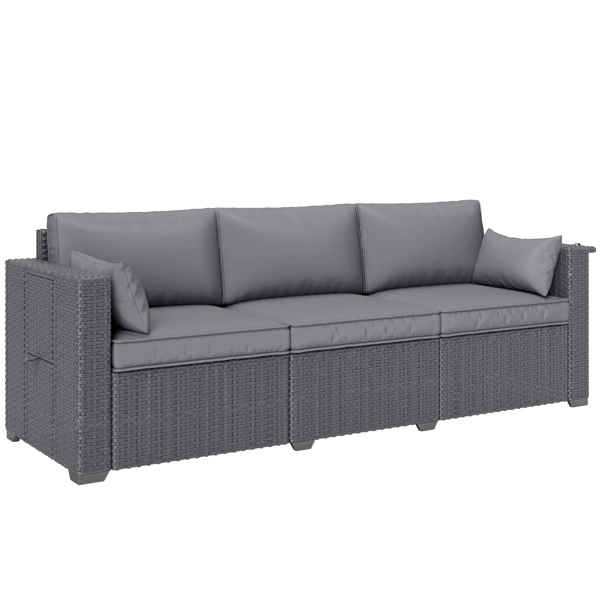 3 Seater Wicker Patio Sofa, 6