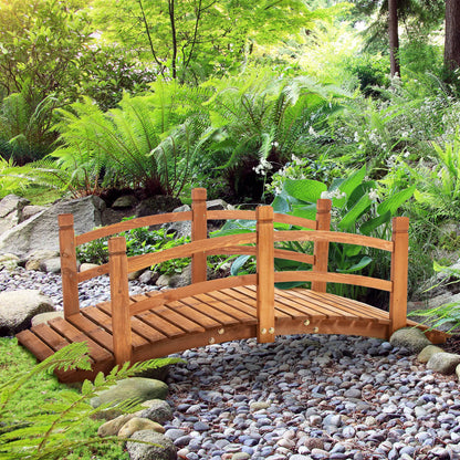 5FT Wooden Garden Bridge, Classic Arc Footbridge, Orange Garden Bridges at Gallery Canada