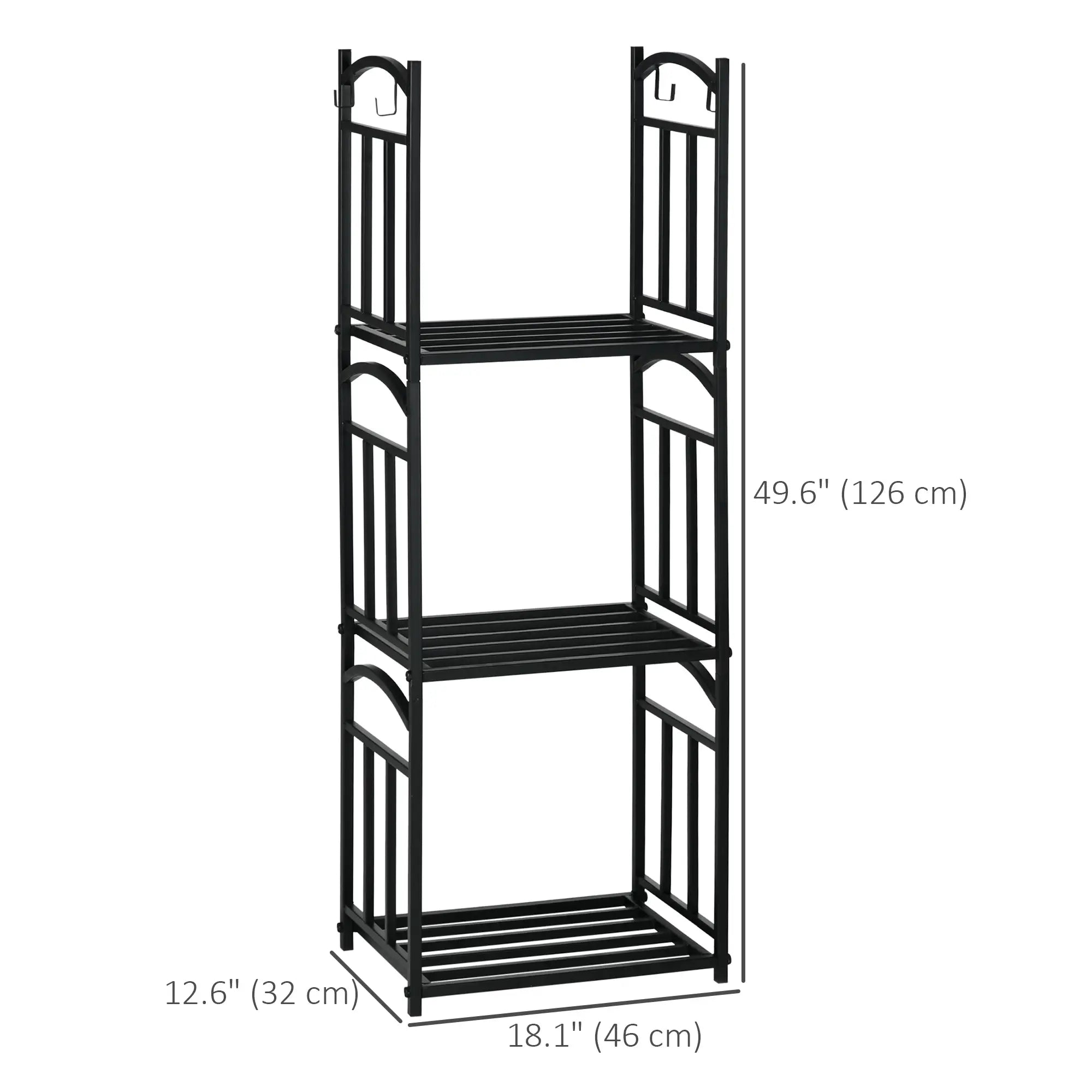 3-Tier Firewood Rack, Heavy Duty Wood Storage, Black Firewood Racks at Gallery Canada