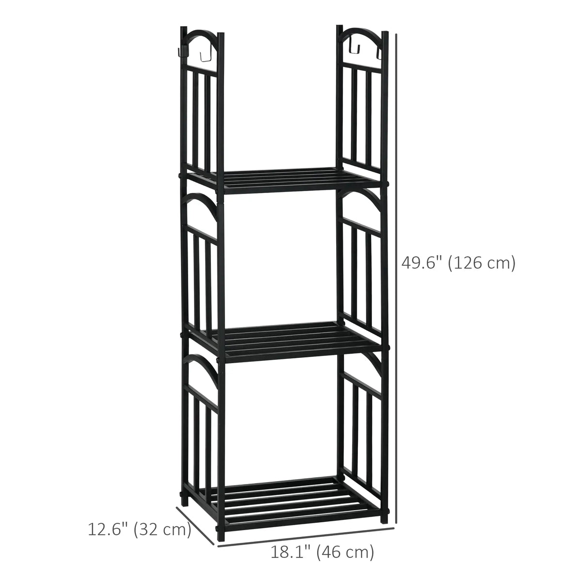 3-Tier Firewood Rack, Heavy Duty Wood Storage, Black Firewood Racks at Gallery Canada