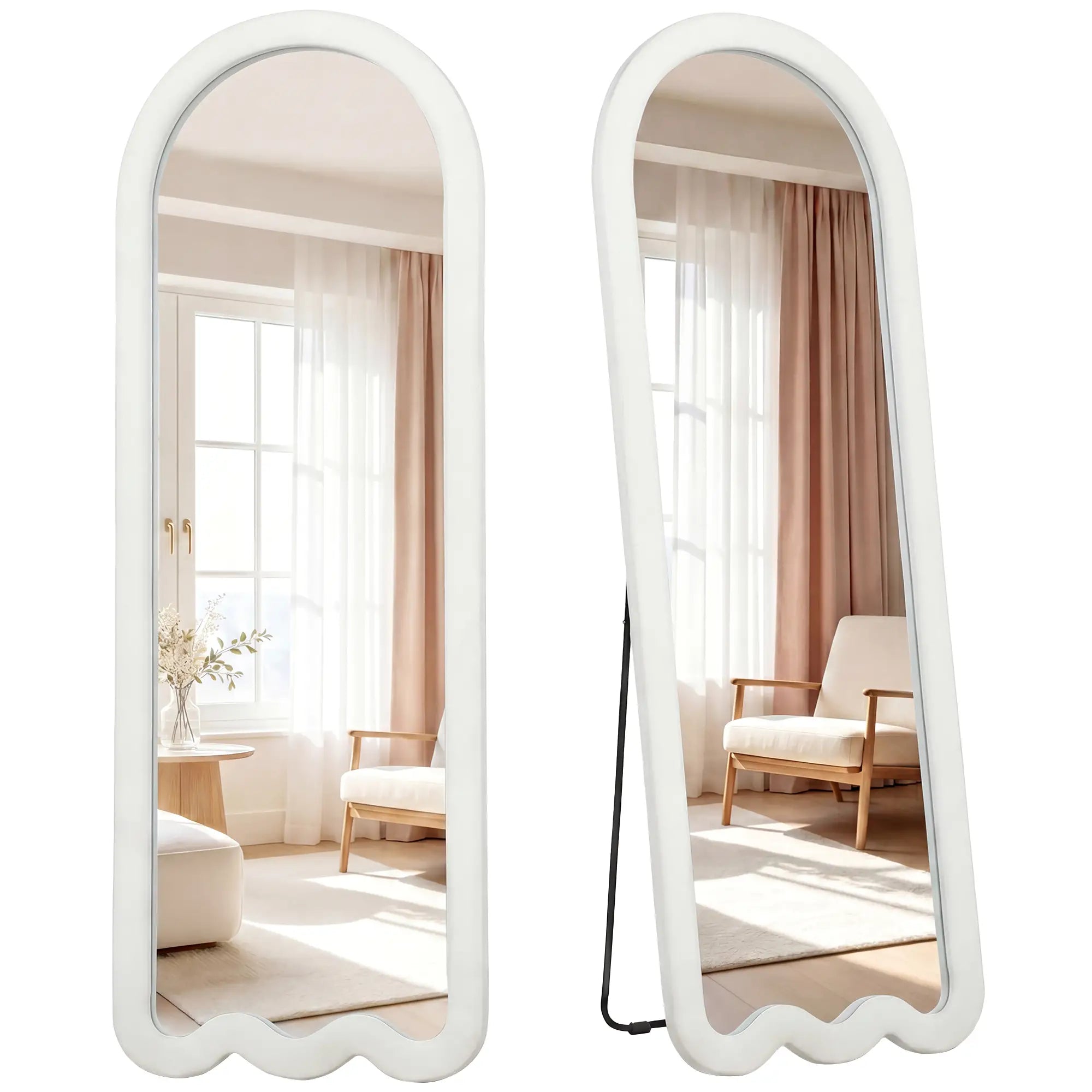 Full Length Mirror With Soft Padded Frame, White Full Length Mirrors at Gallery Canada
