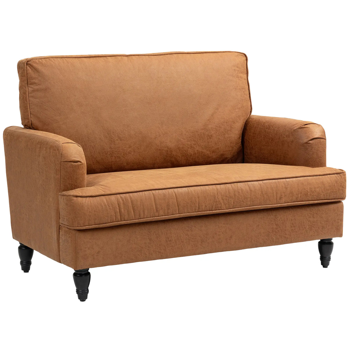 Modern Accent Chair, Microfiber Armchair with Turned Legs, Brown Accent Chairs Brown at Gallery Canada