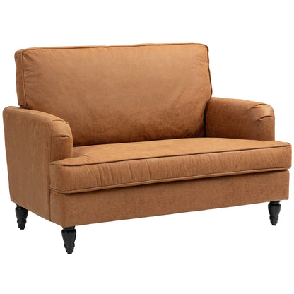 Modern Accent Chair, Microfiber Armchair with Turned Legs, Brown Accent Chairs Brown at Gallery Canada