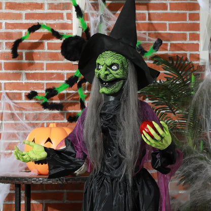5.9' Life Size Animatronic Old Witch, Sound, Motion Activated, Light Up Eyes Halloween Decorations at Gallery Canada