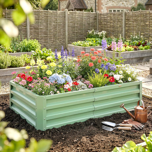 Galvanized Raised Garden Bed, 4' x 2' x 1', Green