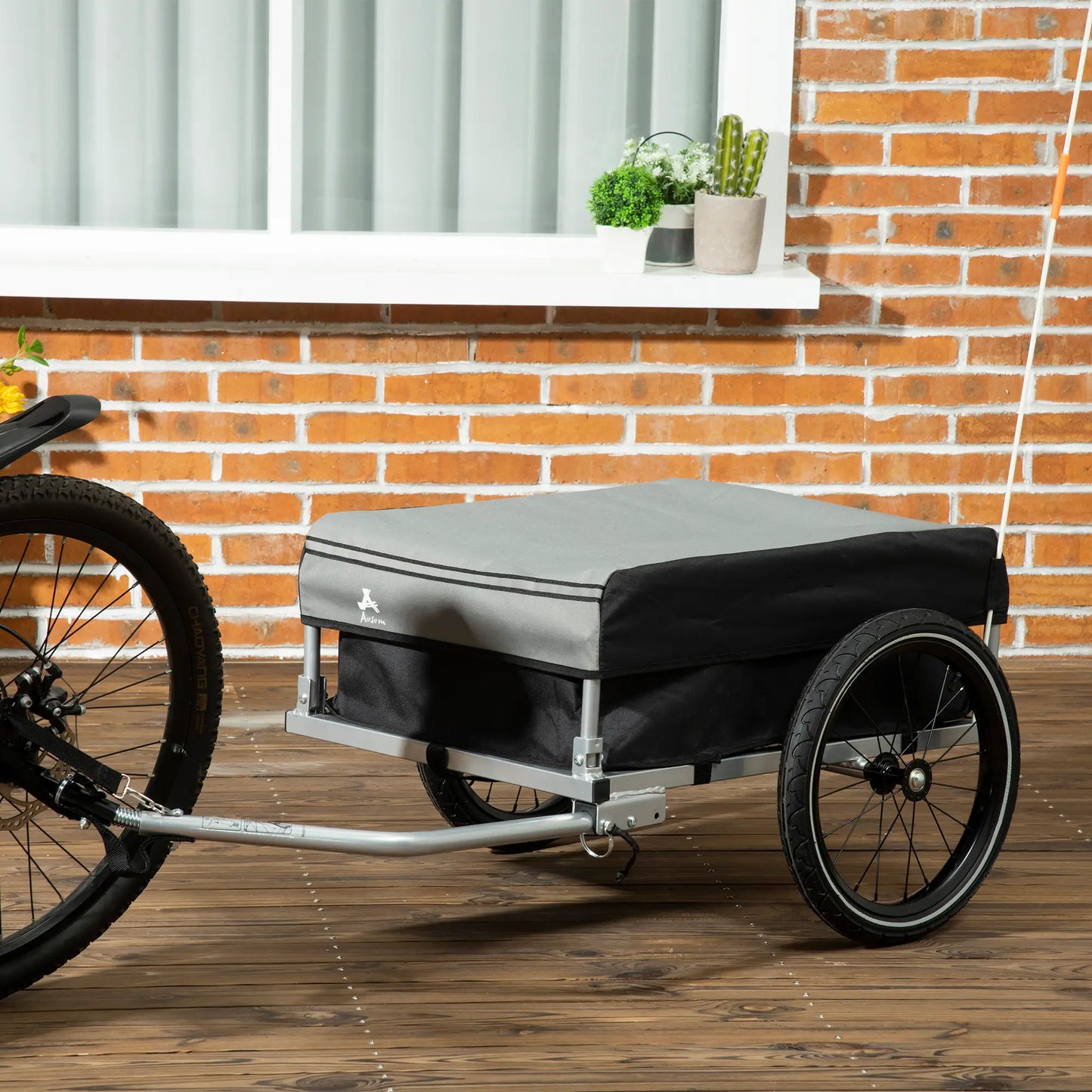 Foldable Bike Cargo Trailer, 16" Wheels, Removable Cover, Black and Grey Bike Cargo Trailers at Gallery Canada