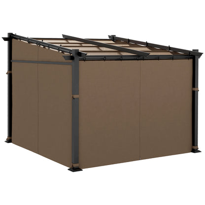 Metal Pergola, Sliding Roof Canopy, Retractable, 10' x 10', Coffee Pergolas at Gallery Canada