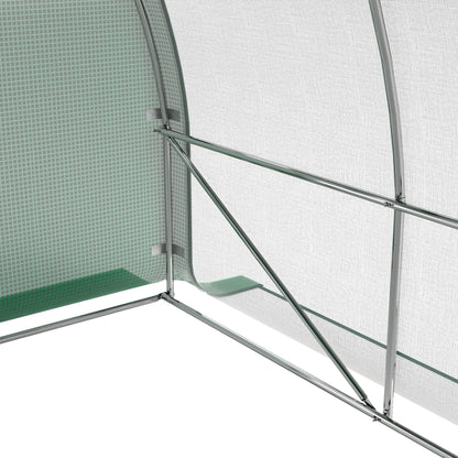 Walk-in Tunnel Greenhouse, 10' x 13' x 6.5', Mesh Sidewalls, 2 Doors, Green Tunnel Greenhouses at Gallery Canada