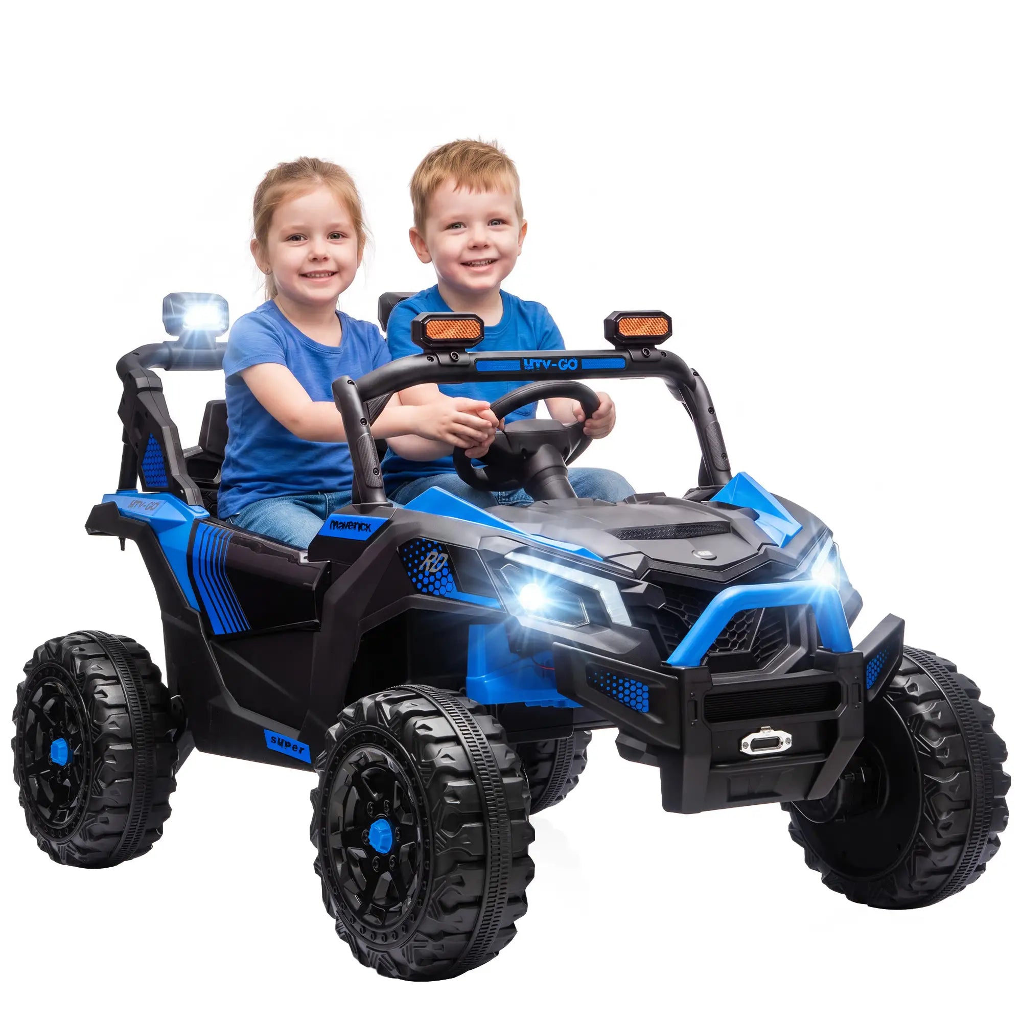 24V 2 Seater Ride On Truck, Remote, Dual Motors, Blue Electric Toy Cars at Gallery Canada