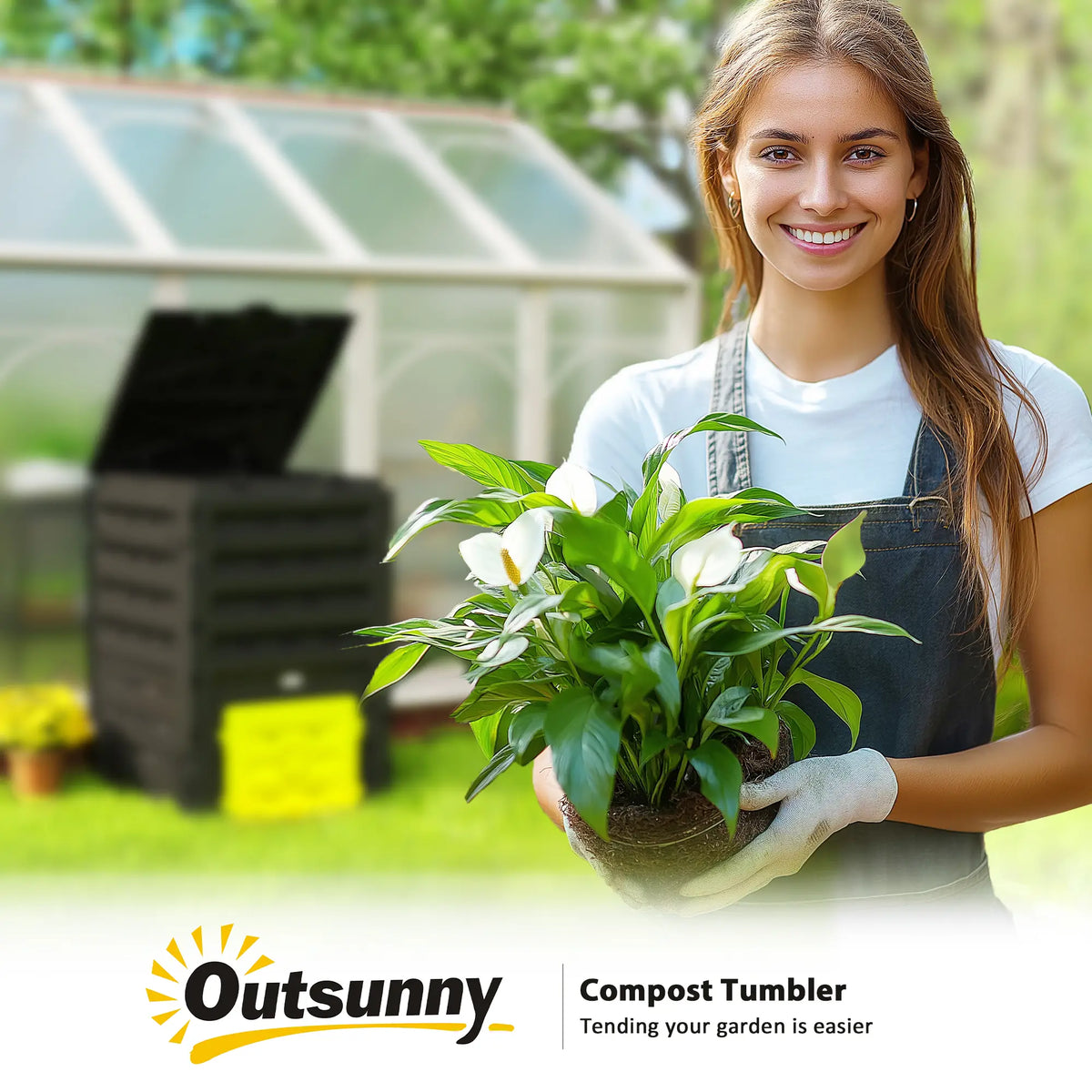 Compost Bin, Garden Composter, 120 Gallon (450L), Yellow Outdoor Compost Bin at Gallery Canada