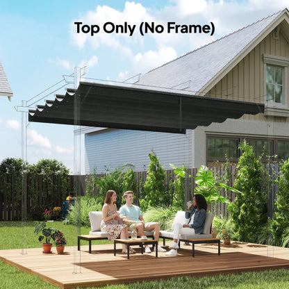 Retractable Pergola Canopy Replacement, 10' x 10', Dark Grey Gazebo Canopy Replacement at Gallery Canada