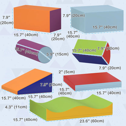 7 Pieces Soft Play Foam Climbing Blocks, Indoor Kids Play Toys, Dark Kids Gym & Playmats at Gallery Canada