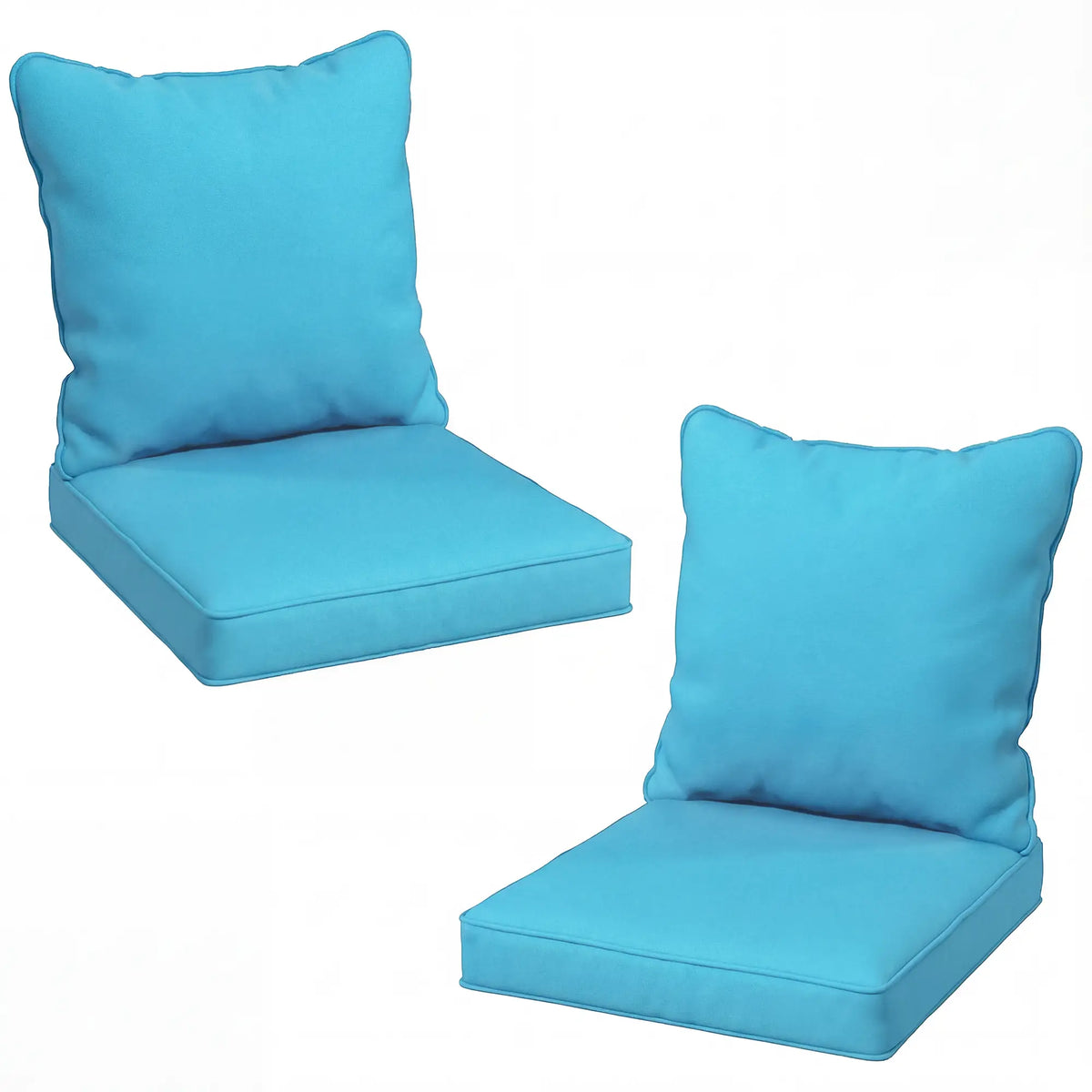 Patio Chair Cushions Set, 2 Seat Cushion Back Pillows, Turquoise Patio Chair Cushions Turquoise at Gallery Canada