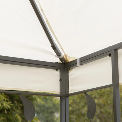 10' x 10' Metal Gazebo, Patio Canopy With Vented Roof, Cream Gazebos at Gallery Canada