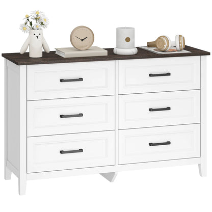 6-Drawer Wide Dresser Chest for Bedroom Living Room Closet Storage Cabinets at Gallery Canada