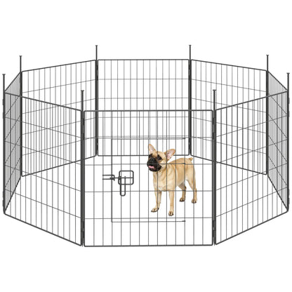Heavy Duty Dog Playpen, 23.6" High, 8 Panels, Black Dog PlayPens at Gallery Canada