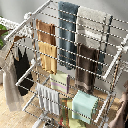 3-Tier Foldable Clothes Drying Rack, Stainless Steel, White Bath Accessories at Gallery Canada