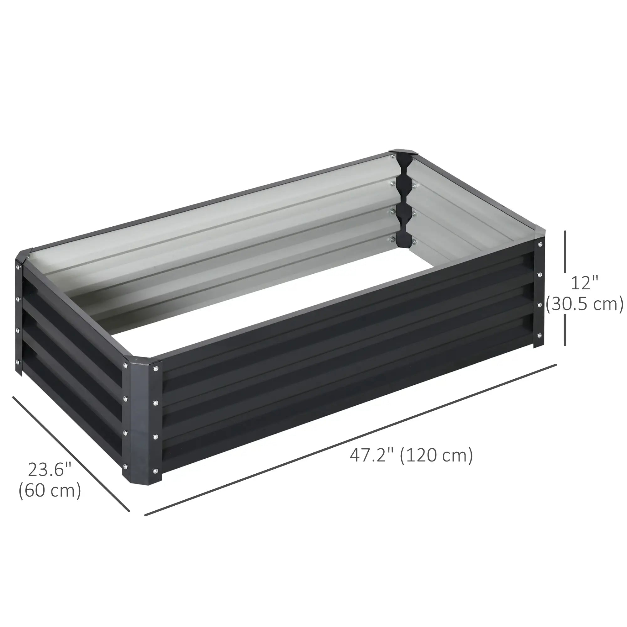 Galvanized Raised Garden Bed, Outdoor Planter Box, 4' x 2' x 1', Grey Galvanized Planter Boxes at Gallery Canada
