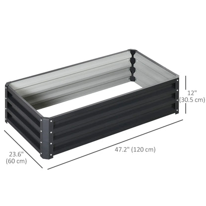 Galvanized Raised Garden Bed, Outdoor Planter Box, 4' x 2' x 1', Grey Galvanized Planter Boxes at Gallery Canada