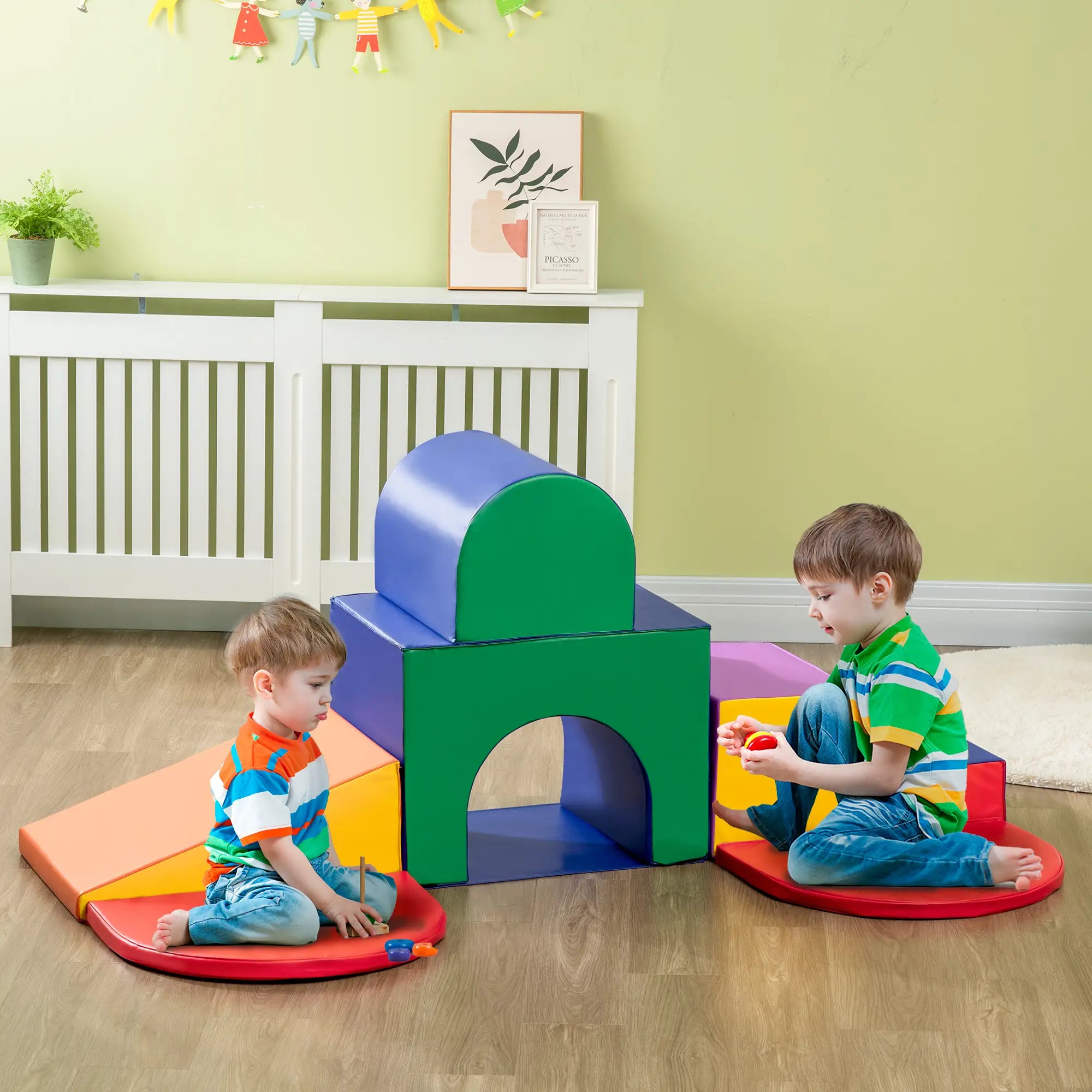 7-Piece Soft Play Foam Climbing Blocks for Toddlers, Kids Educational Toys, Multicolored Baby Gym & Playmats at Gallery Canada