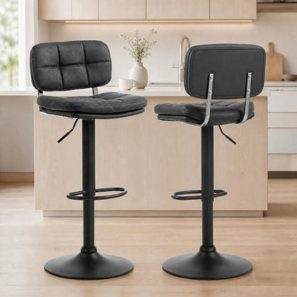 Bar Stools Set of 2, Swivel, Adjustable Height, PU Leather, PU Leather Bar Stools at Gallery Canada