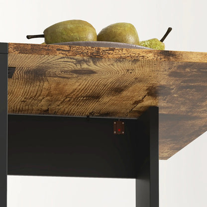 Drop Leaf Dining Table, Wood Folding Table, Black, Rustic Brown Bar Tables & Dining Tables at Gallery Canada