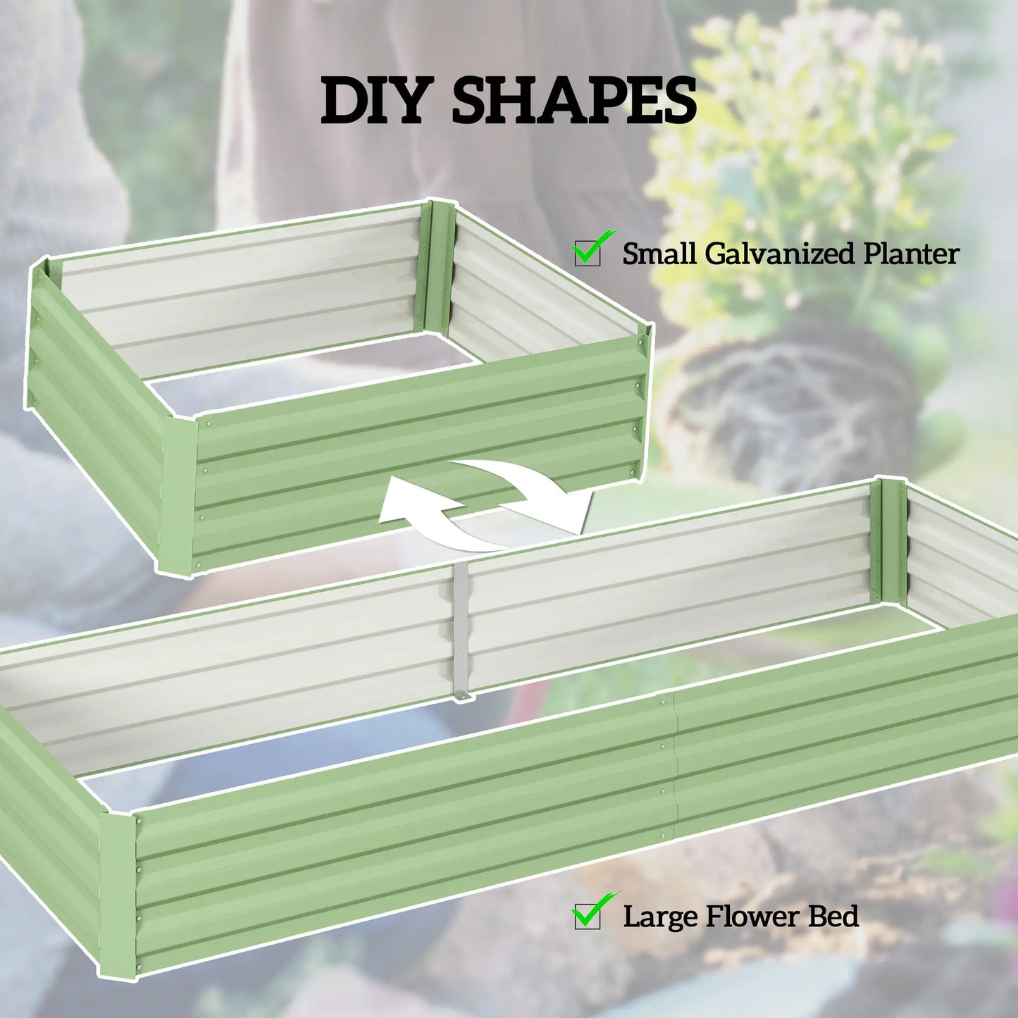 95" X 36" X 12" Galvanized Raised Garden Bed, Green Galvanized Planter Boxes at Gallery Canada