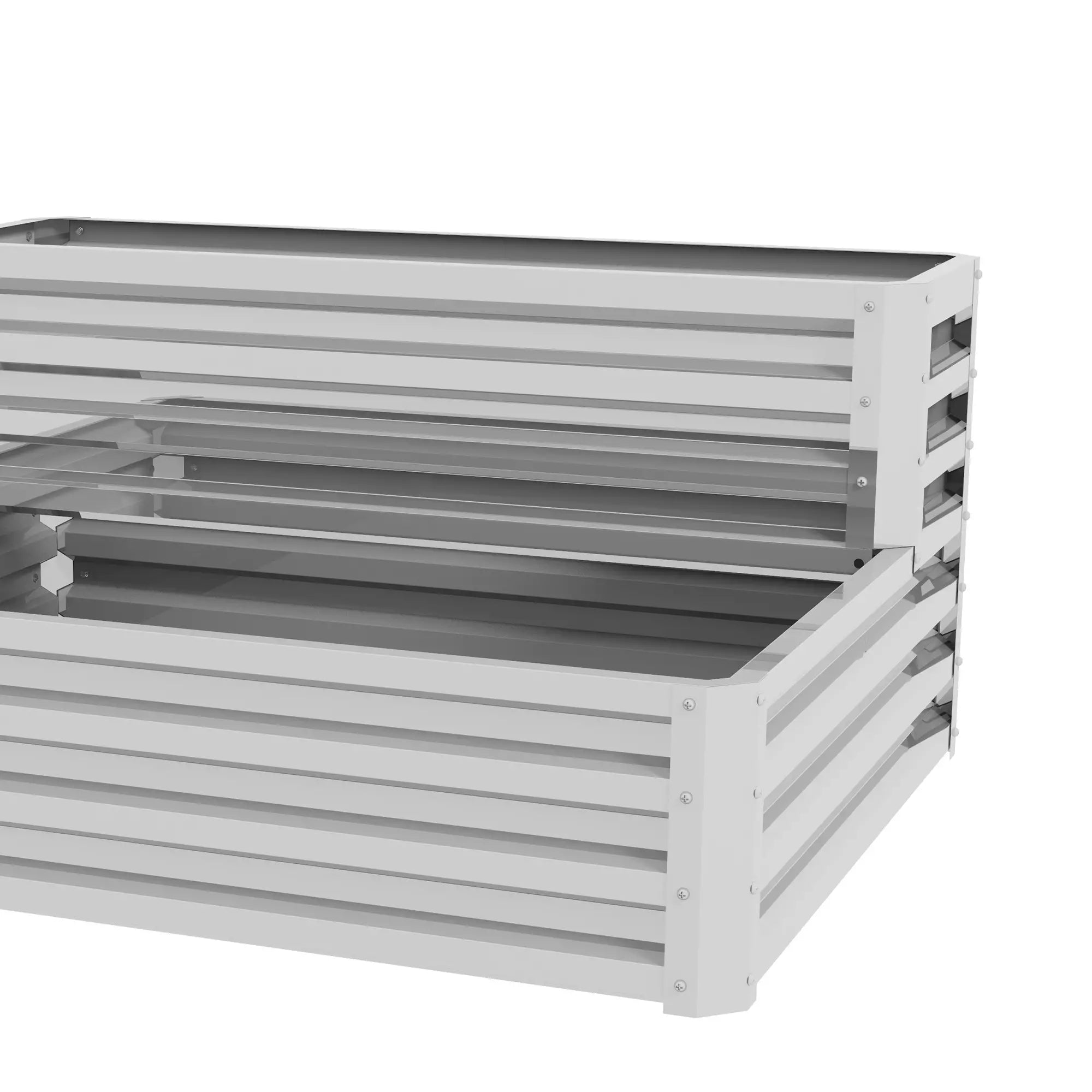 2 Tier Galvanized Raised Garden Bed, Steel Planter Box, 47