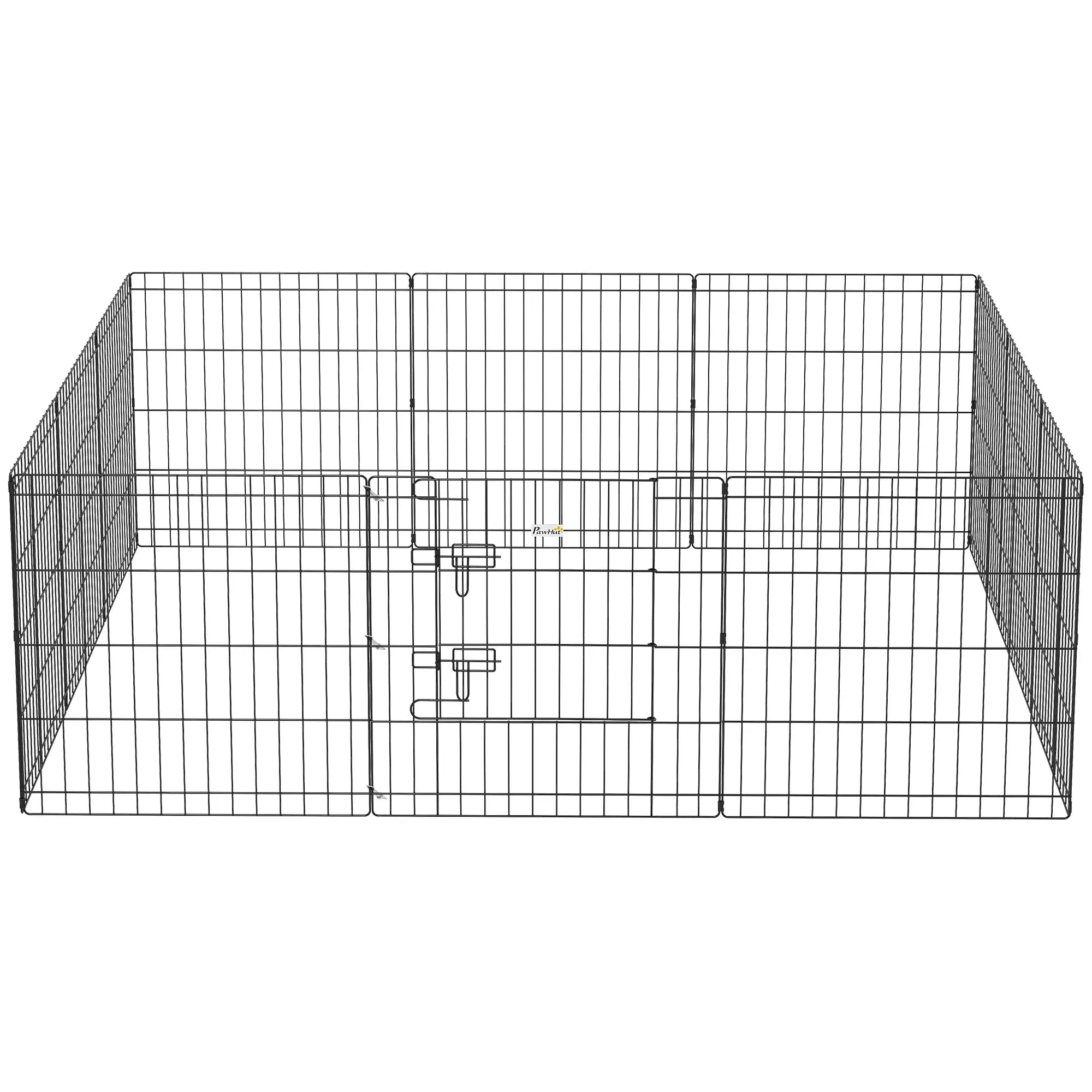 24 Inch Foldable Metal Pet Playpen, Dog Kennel Cage, 12 Panels Dog PlayPens Black at Gallery Canada