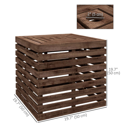 Outdoor Umbrella Base Storage Box, Wooden Patio Side Table, Brown Patio Storage Boxes at Gallery Canada