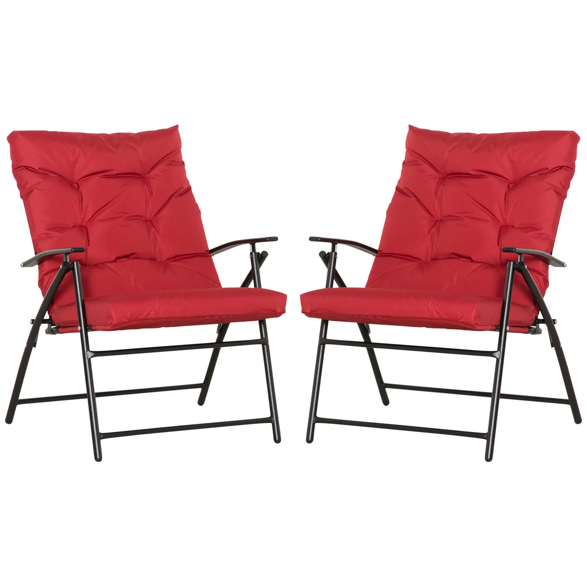 Folding Camping Chairs With Adjustable Backrest, 2 Pack, Red Patio Chairs at Gallery Canada