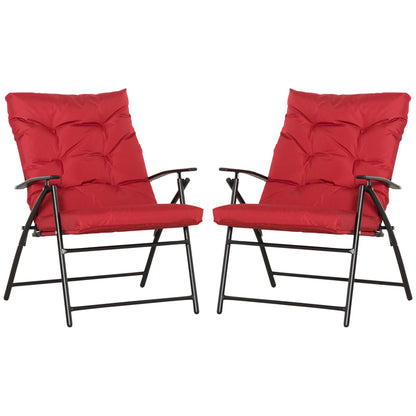 Folding Camping Chairs With Adjustable Backrest, 2 Pack, Red Patio Chairs at Gallery Canada