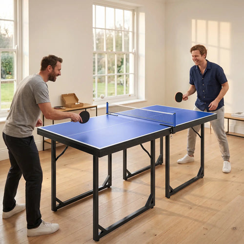 6x3ft Midsize Ping Pong Table, Folding, Blue