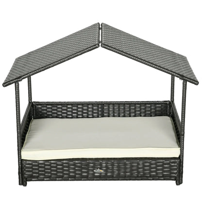 Extendable Wicker Dog Bed, Soft Cushion Washable Cover, Small Medium Dogs, Cream White Houses, Kennels & Pens at Gallery Canada