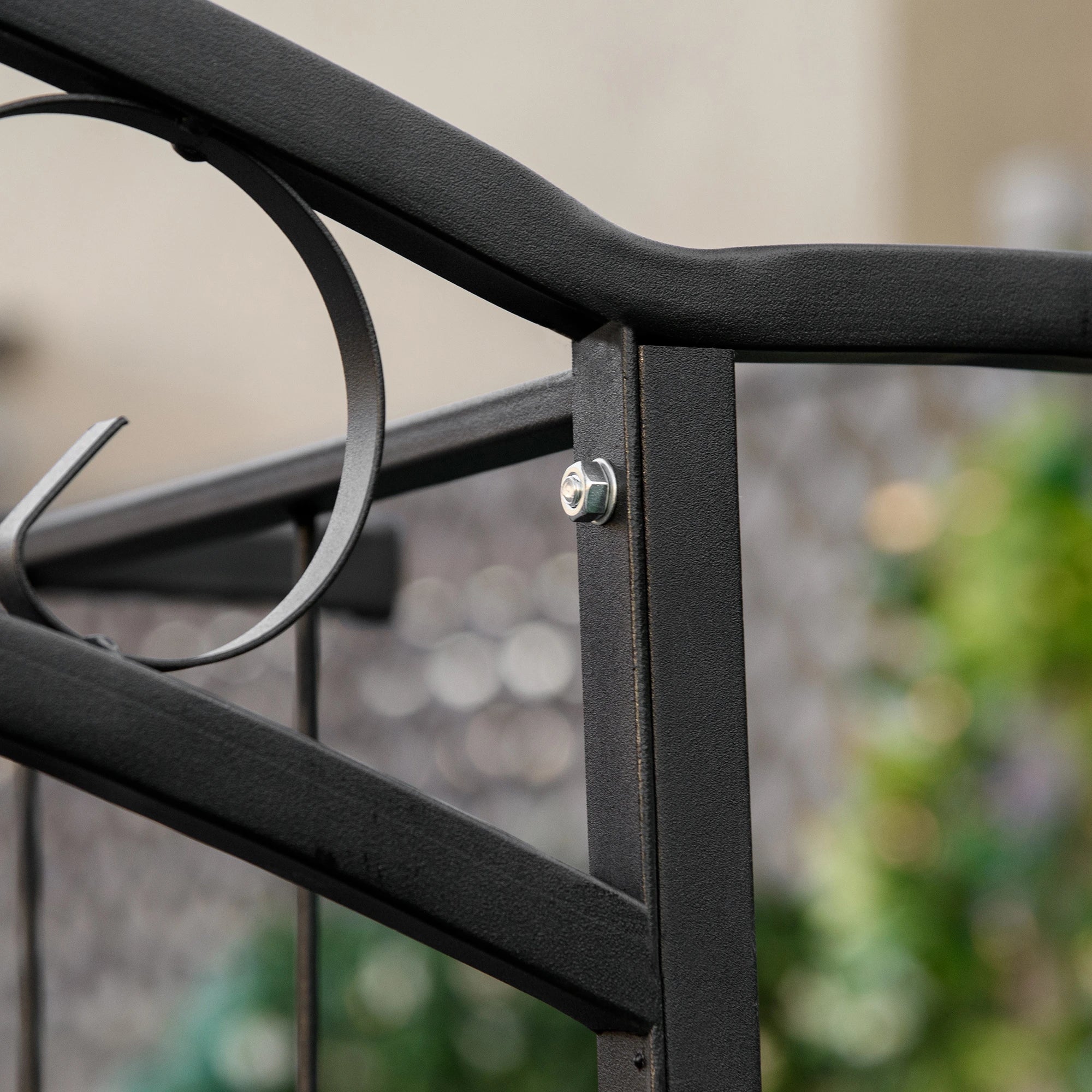 7Ft Garden Arbor, Wedding Arch, Scrollwork Trellis, Black Garden Arches at Gallery Canada