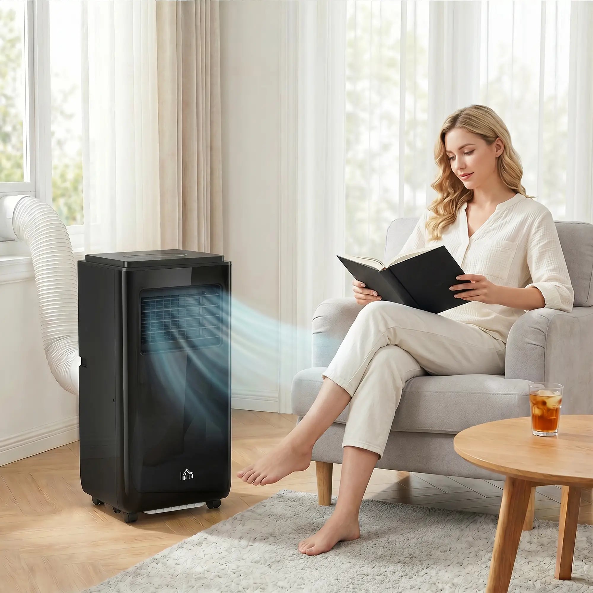 10,000 BTU Mobile Air Conditioner, 440 Sq. Ft., Dehumidifier, Fan, Black Air Conditioner at Gallery Canada