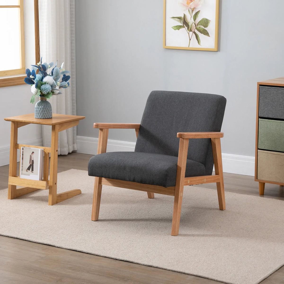 Mid-Century Modern Accent Chair, Grey Accent Chairs at Gallery Canada
