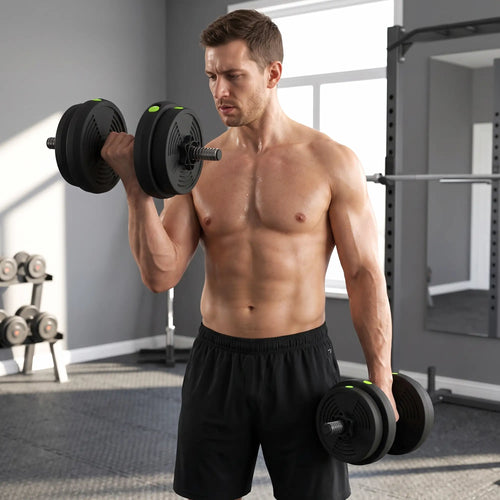 33LBS Adjustable Barbell Dumbbells Set, Non-Slip Handles, Home Gym