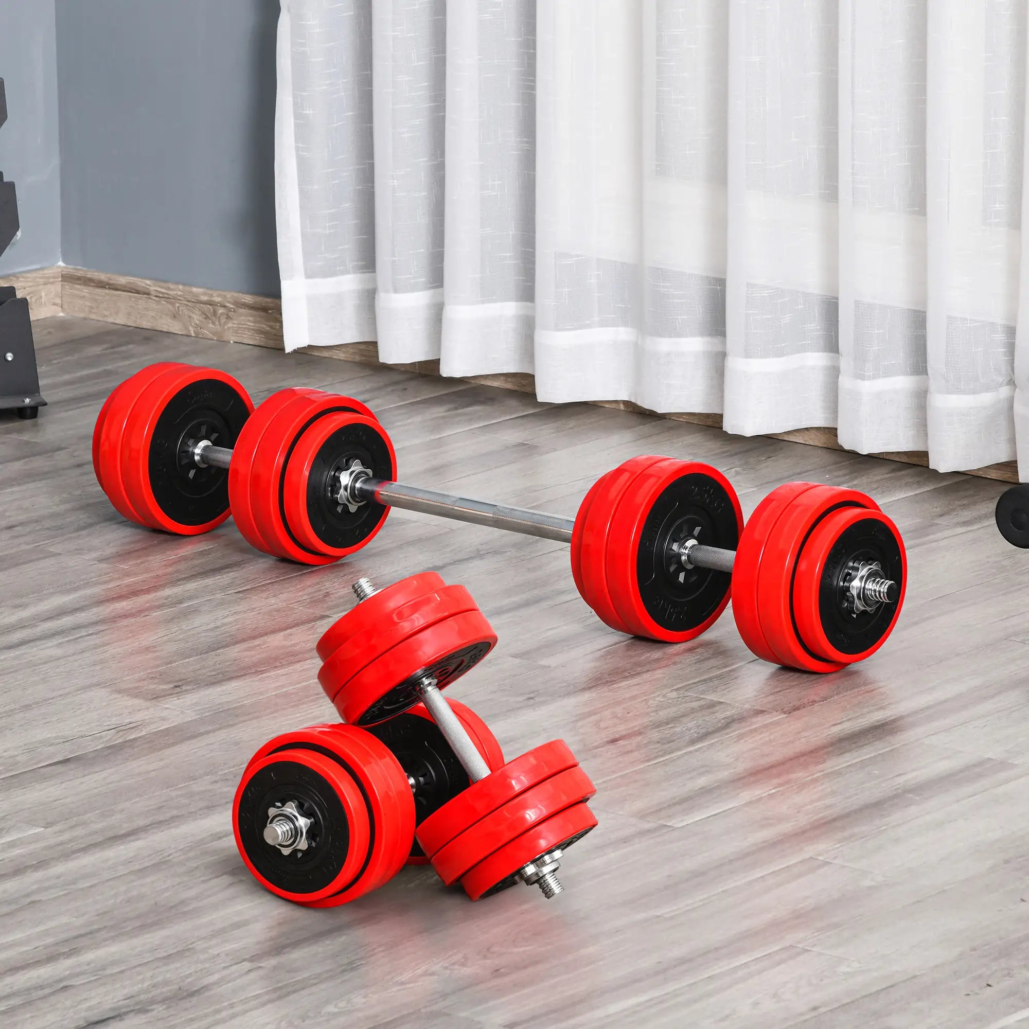 66lbs 2-In-1 Dumbbell, Barbell Adjustable Set, Strength Exercise Dumbbells & Barbells at Gallery Canada