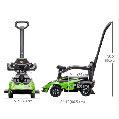 3 in 1 Toddler Ride On Push Car, Sliding Car with Footrest, Green Push Cars for Toddlers at Gallery Canada