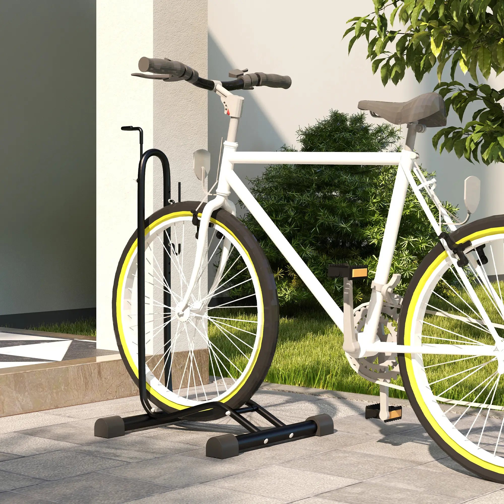 Vertical Horizontal Bike Rack, Adjustable Hooks, Fits 6