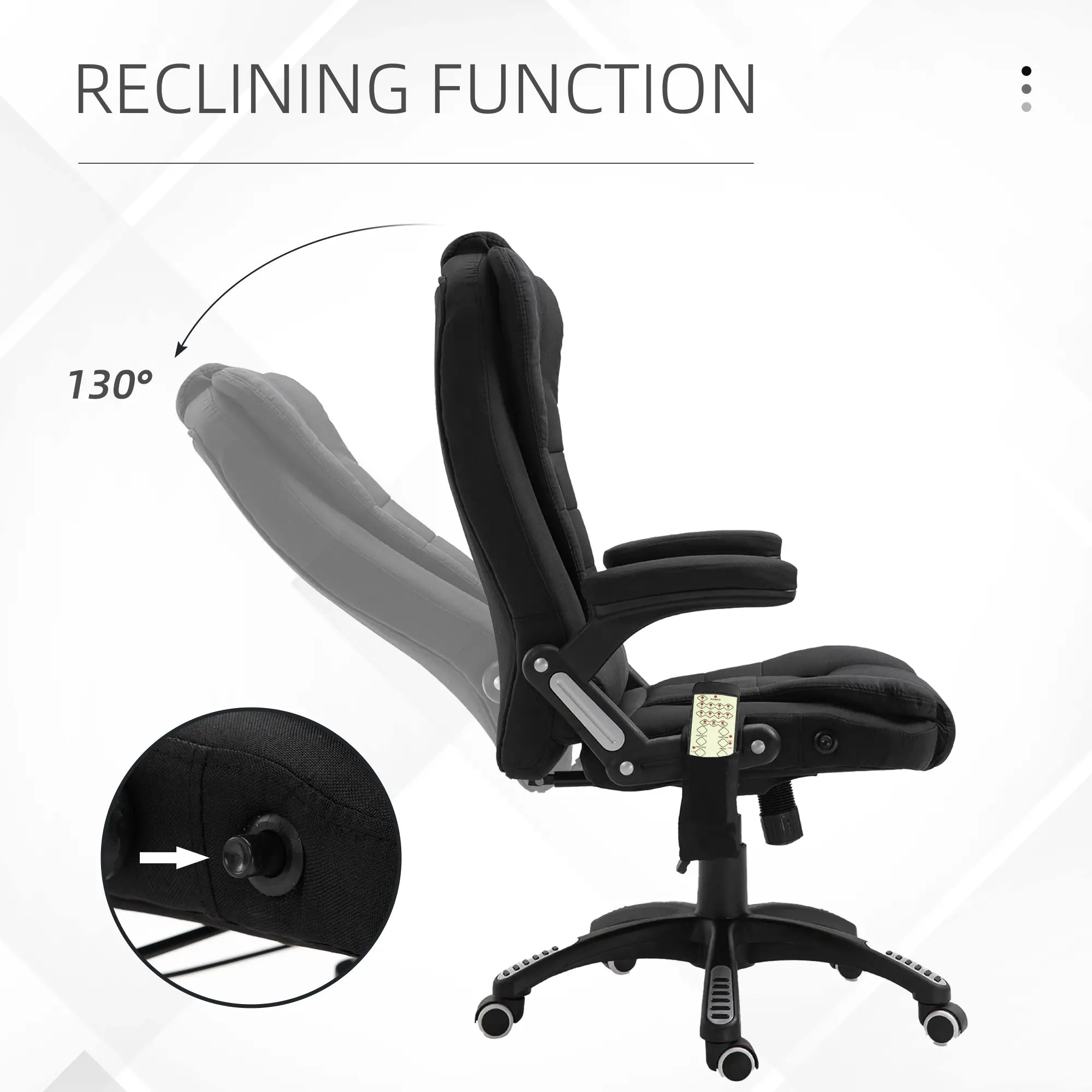 Reclining Massage Office Chair, High Back, Swivel Wheels, Black Massage Chairs at Gallery Canada