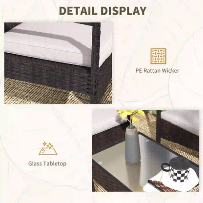 4-Piece Patio Furniture Set, Loveseat, Armchairs, Glass Table, White Patio Furniture Sets at Gallery Canada