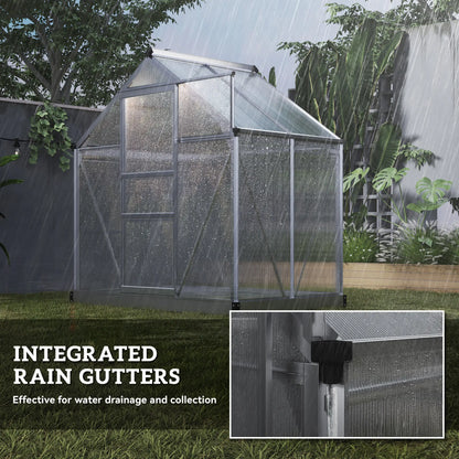 6' x 4' x 6.6' Polycarbonate Greenhouse, Walk-In Kit, Silver Walk In Greenhouses at Gallery Canada