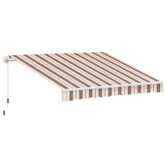 10' X 8' Manual Retractable Awning, Aluminum Frame, Red Stripe, Red Stripe Deck Awnings Red Stripe at Gallery Canada