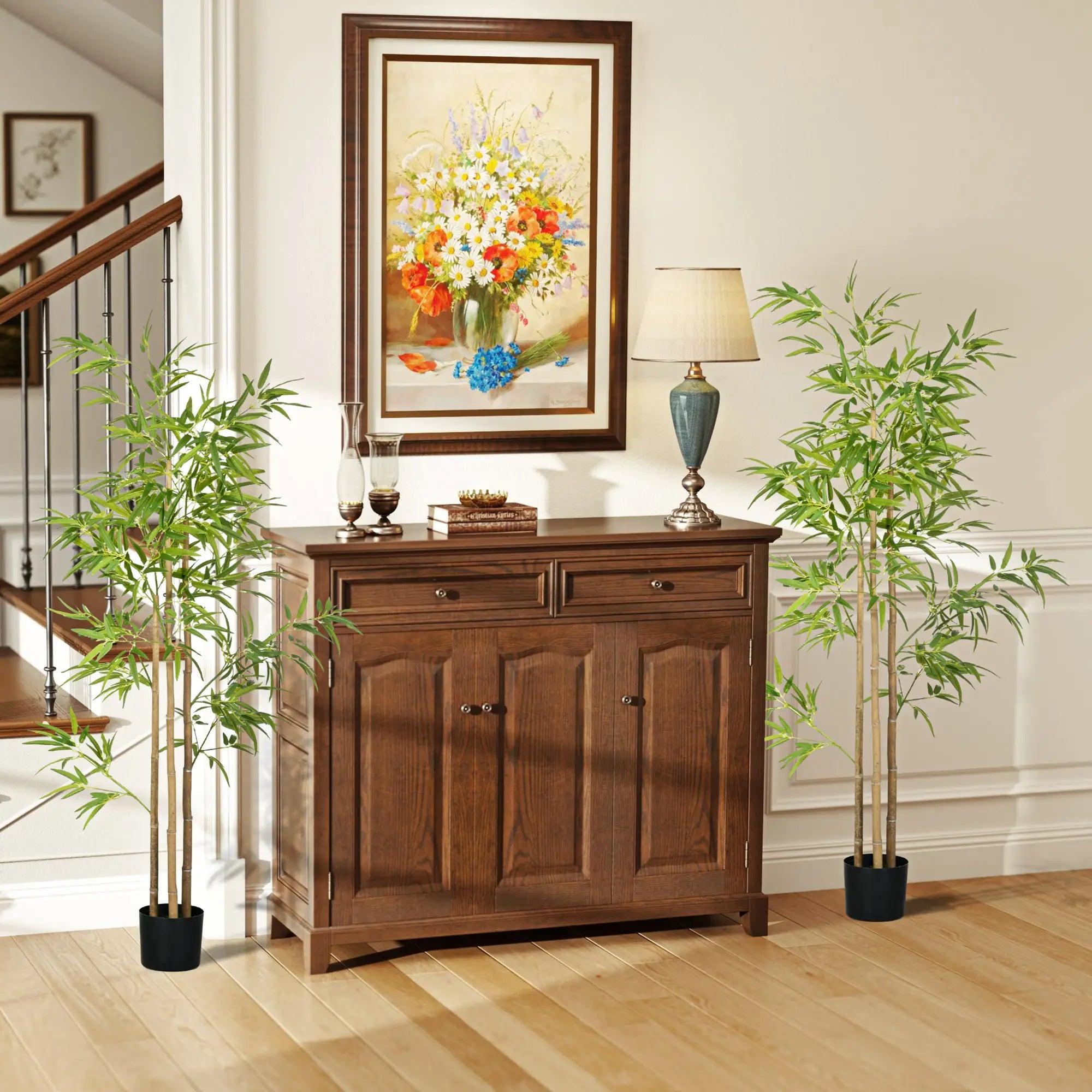 Set of 2 6ft Artificial Bamboo Tree, Indoor with Pot, Home Office Decor Artificial Trees at Gallery Canada