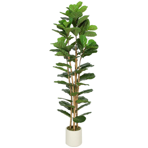 6FT Artificial Fiddle Leaf Fig Tree, Fake Potted Tree, Green